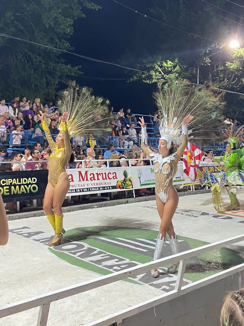 2 ladies parade with colourful costumes in Agentina