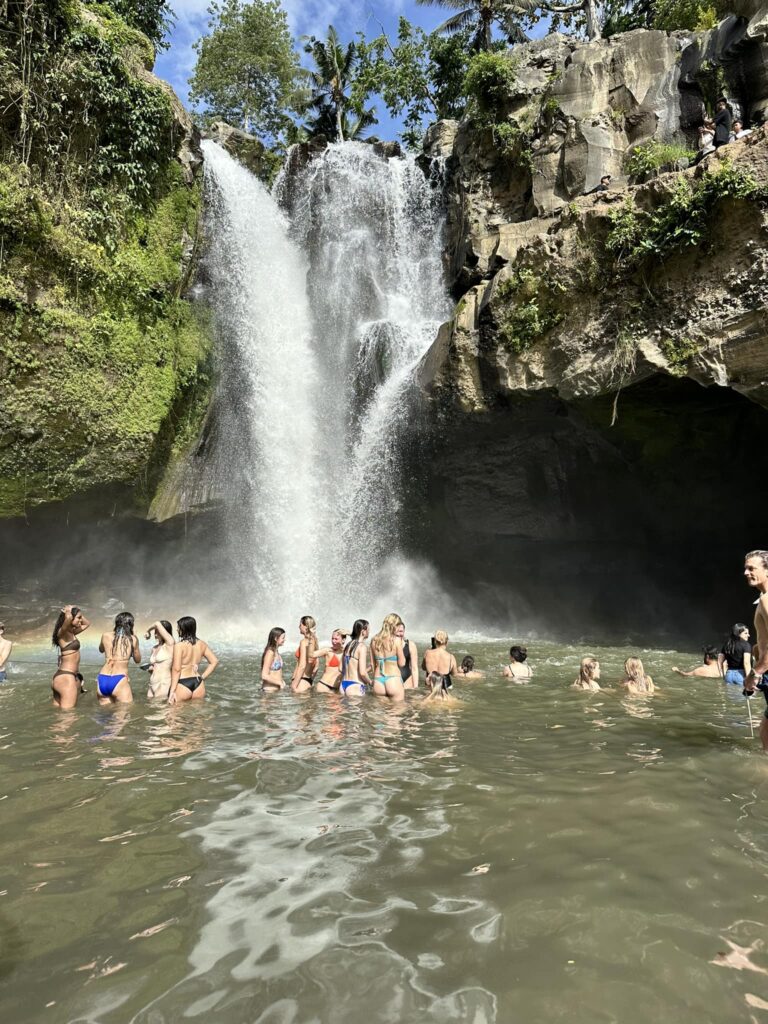 After-school students swim at waterfalls