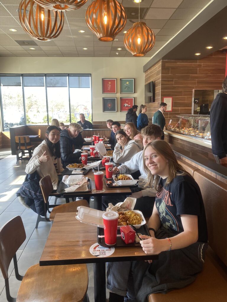 After-school students get lunch at a dinner