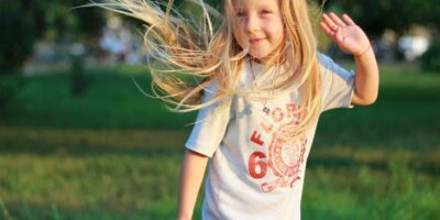 A child poses for the camera