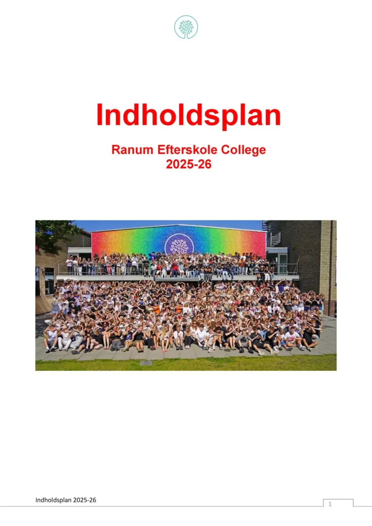 Viser første side af indholdsplanen 25-26